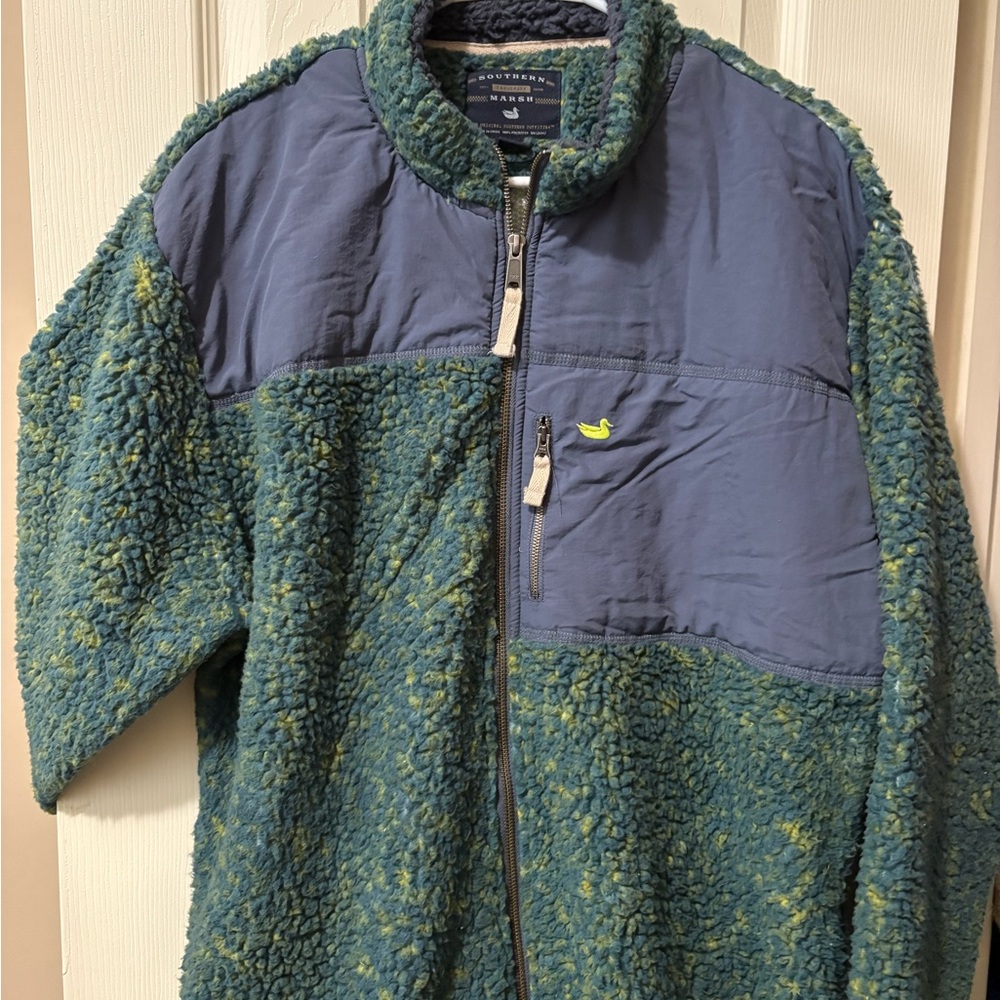 Southern Marsh Green and Blue Fleece Jacket